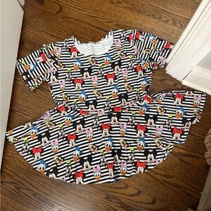 Disney-Inspired Black & White Striped top Character Print